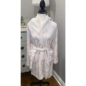 CYNTHIA ROWLEY PLUSH BATH ROBE Pink Unicorns SUPER SOFT Size S/P H5